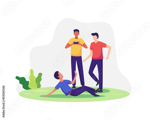 Teenage bullying and abuse concept