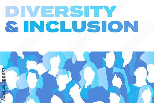 Diversity and inclusion banner. United people, togetherness, empathy, revolution. Vector illustration.
