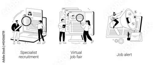 Headhunting abstract concept vector illustrations.