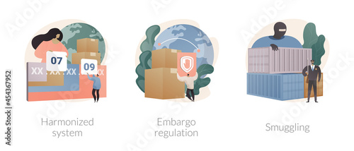 Logistics industry abstract concept vector illustrations.