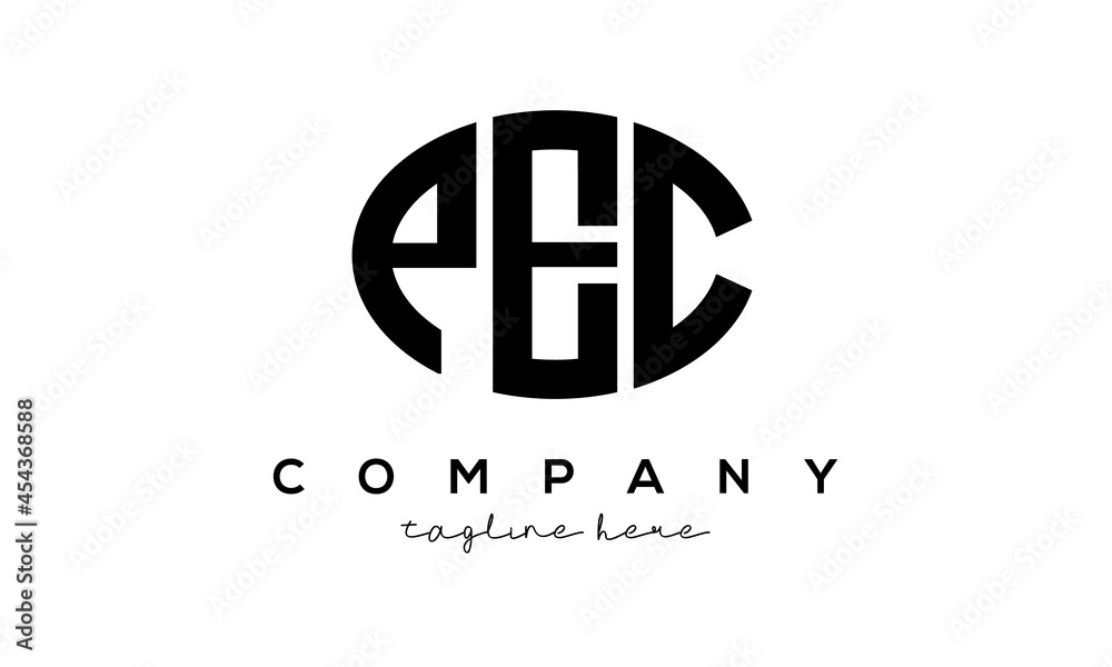 PEC three Letters creative circle logo design