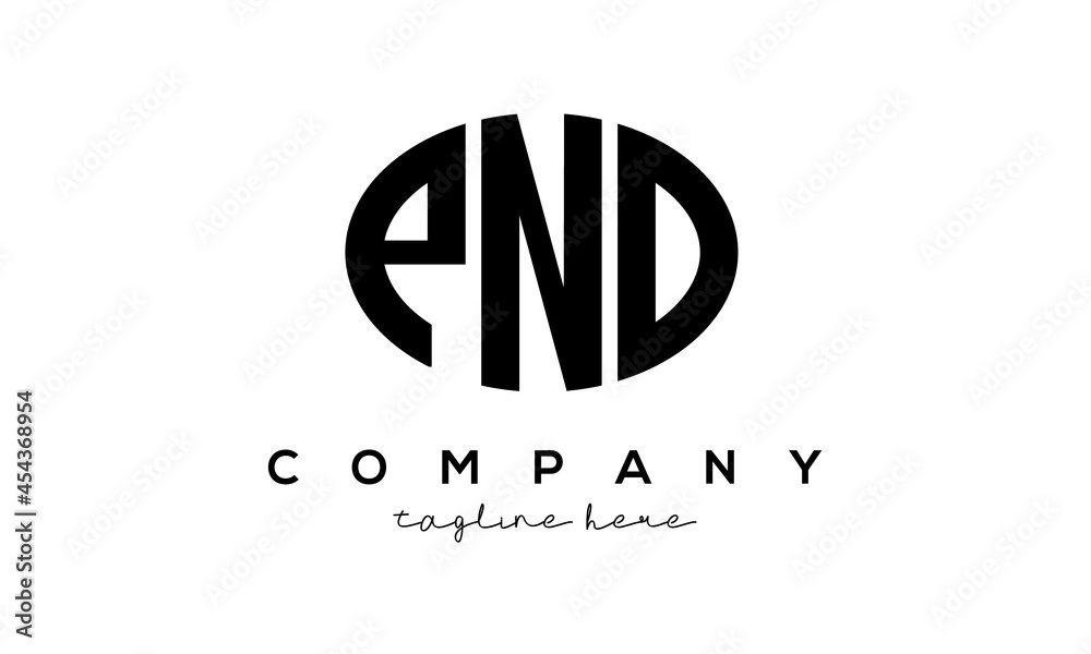 PND three Letters creative circle logo design PND three Letters creative circle logo design