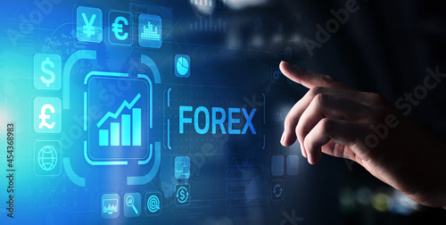 Forex trading Currencies exchange stock market Investment business concept on virtual screen