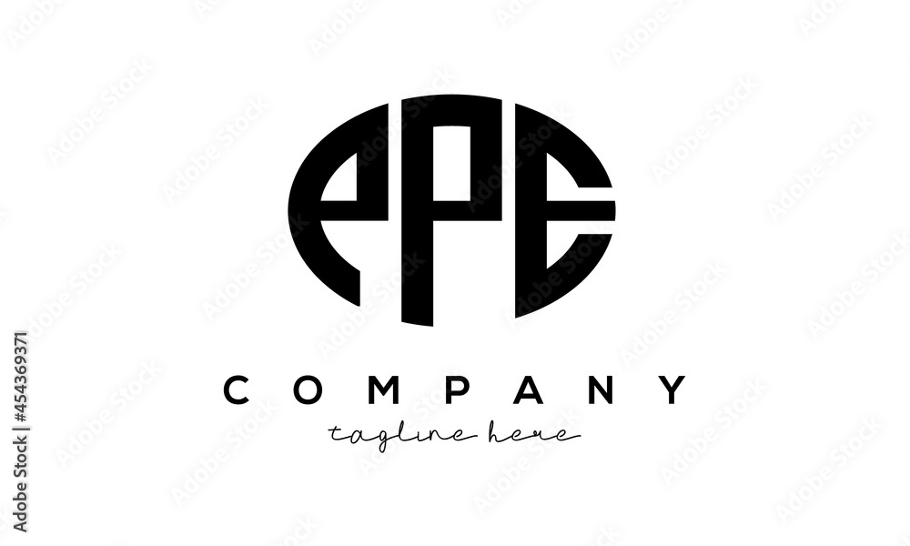 PPE three Letters creative circle logo design PPE three Letters creative circle logo design