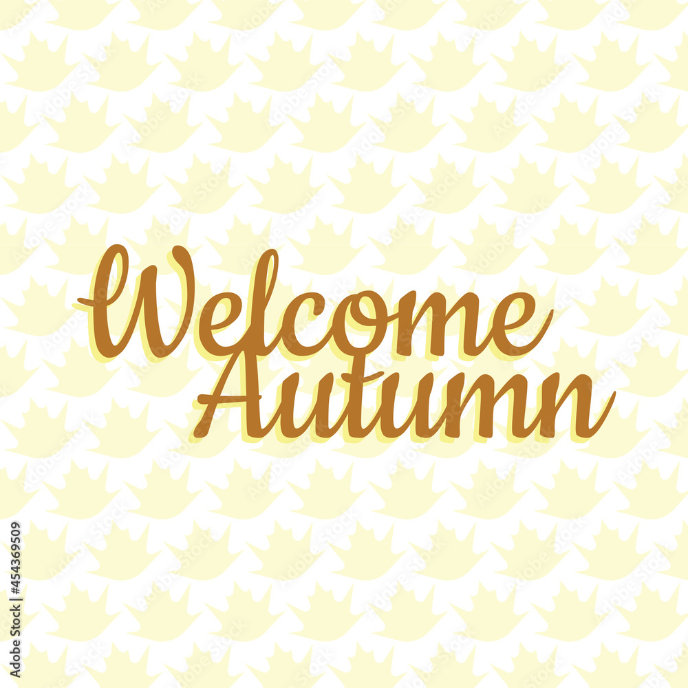 autumn text and simple autumn background, autumn vector illustration