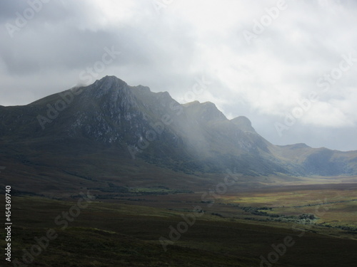 landscape with clouds Scottish mountains, highlands