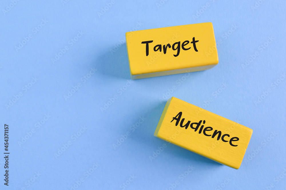 Wooden cube blocks with text TARGET CUSTOMERS Wooden cube blocks with text TARGET CUSTOMERS