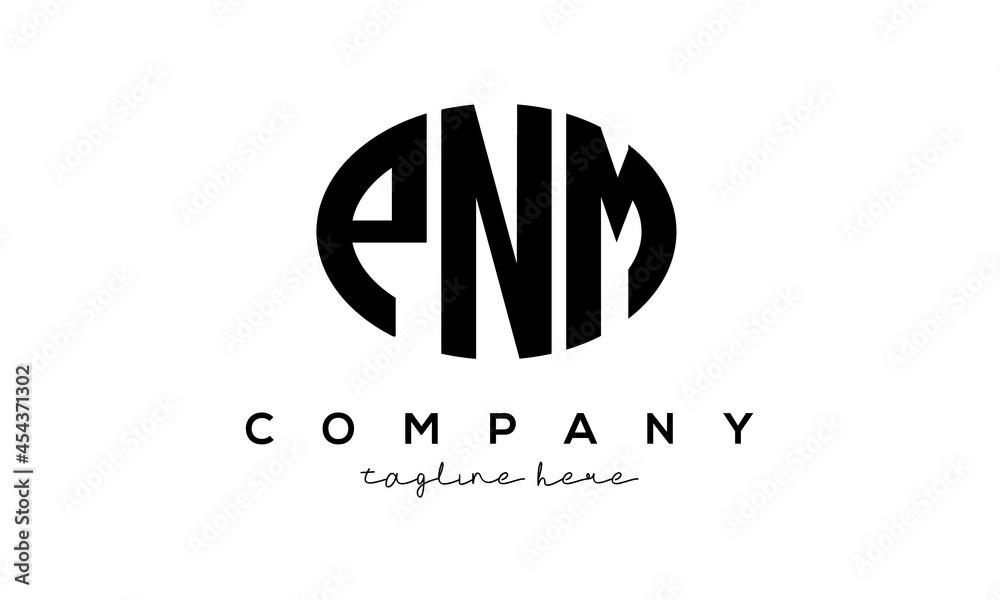 PNM three Letters creative circle logo design PNM three Letters creative circle logo design