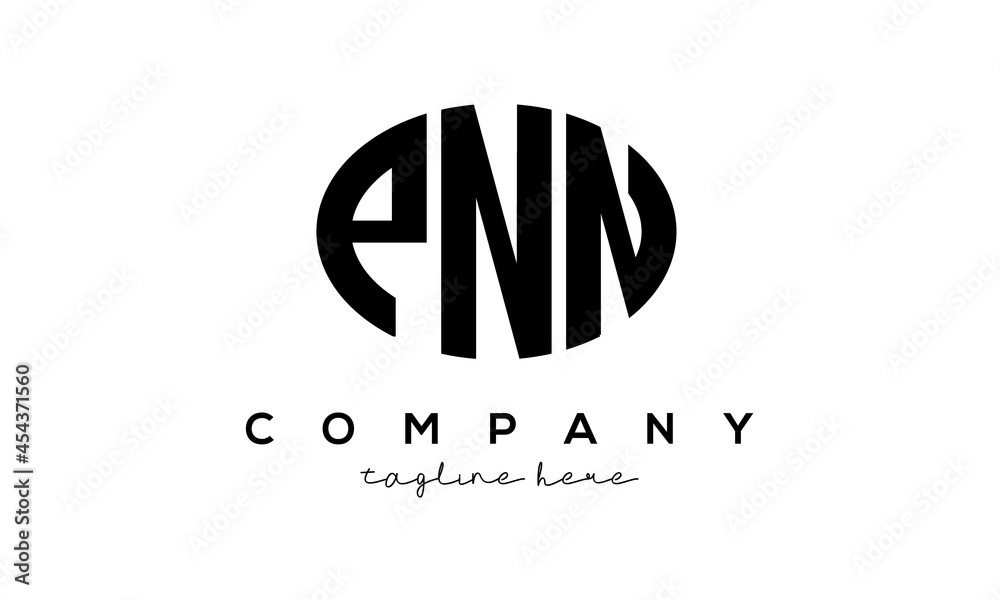 PNN three Letters creative circle logo design PNN three Letters creative circle logo design