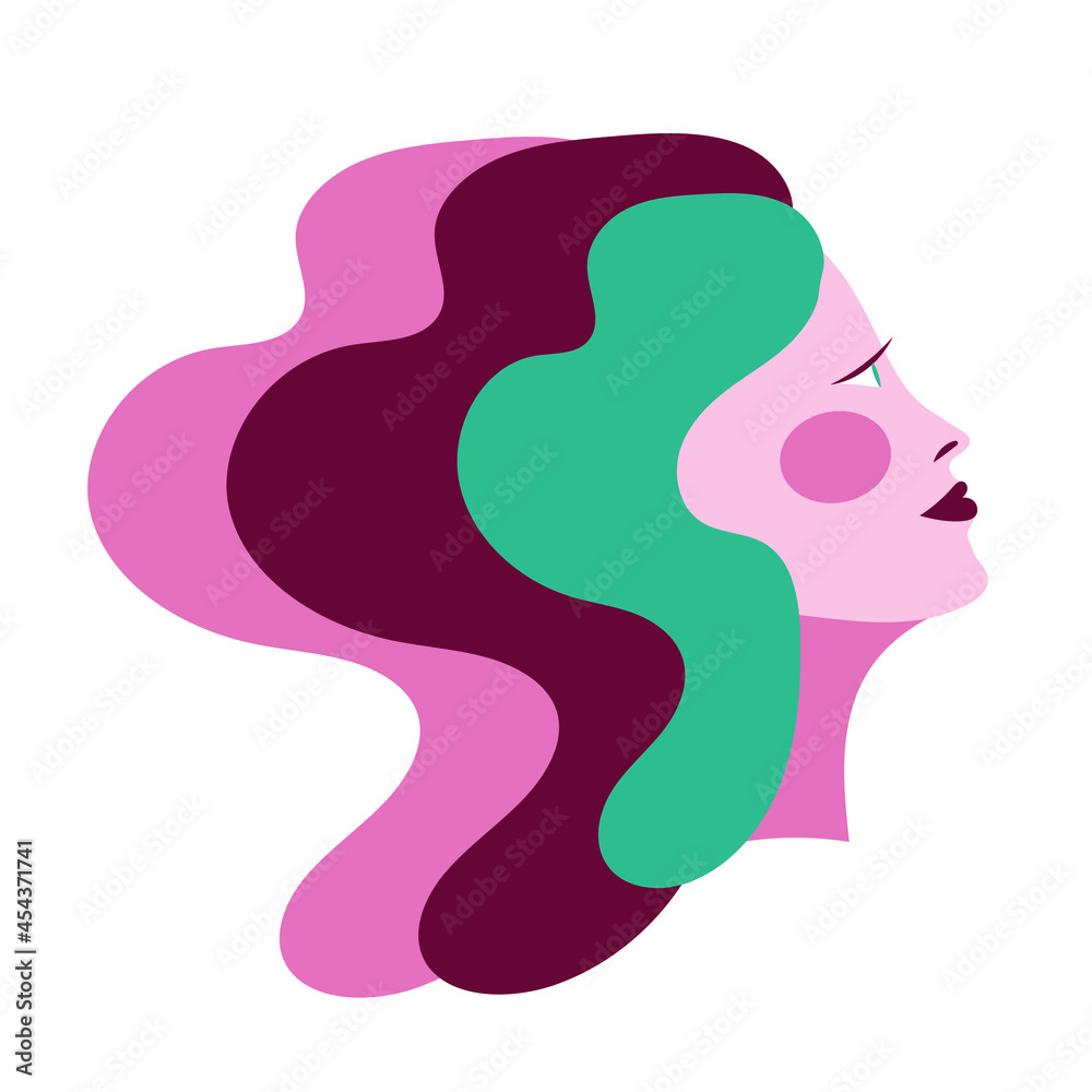 girl with green eyes and green and burgundy and pink hair and blush girl with green eyes and green and burgundy and pink hair and blush