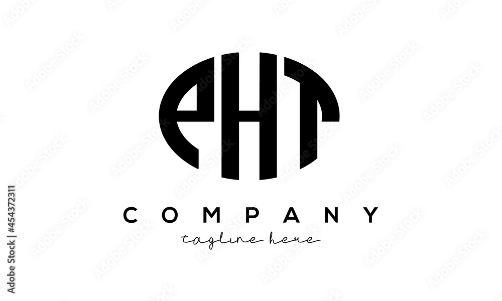 PHT three Letters creative circle logo design