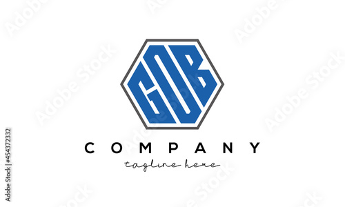 letters GOB creative polygon logo victor template	