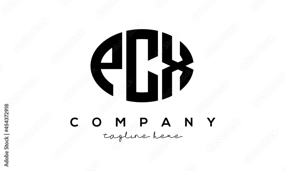 PCX three Letters creative circle logo design PCX three Letters creative circle logo design