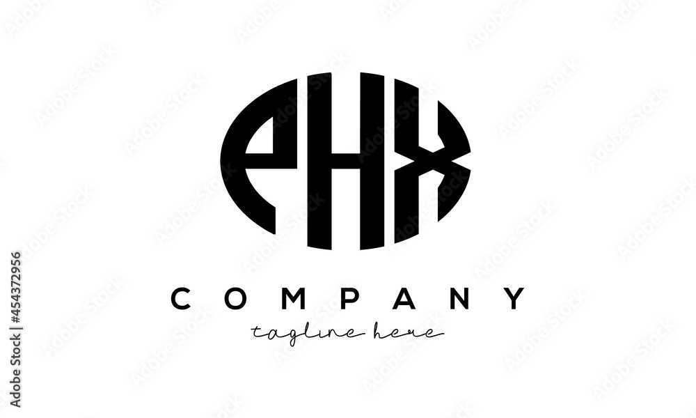 PHX three Letters creative circle logo design