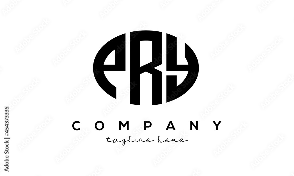 PRY three Letters creative circle logo design