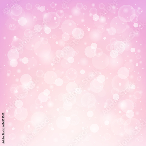 Princess pink background with magic light, bokeh, bubble, glow.