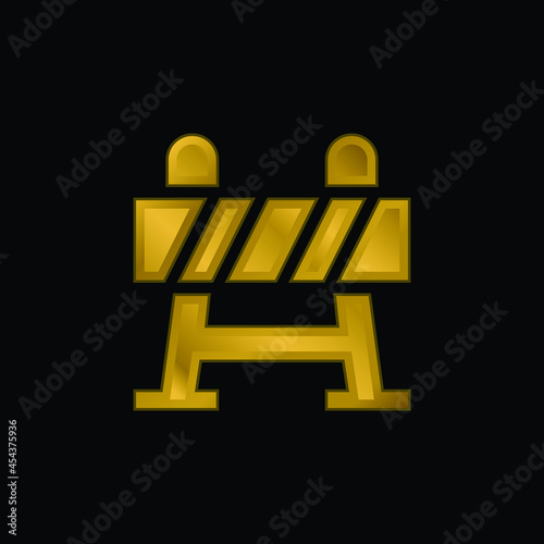 Barrier gold plated metalic icon or logo vector