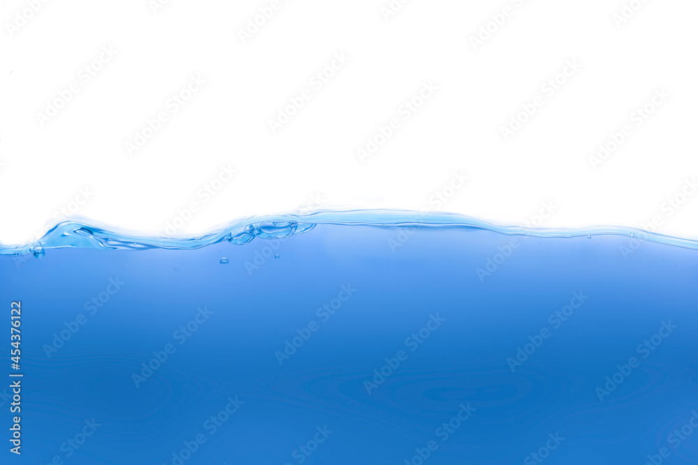 Clear water surface in a square shaped glass like a sea or a separate fish tank on a white background. Clear water surface in a square shaped glass like a sea or a separate fish tank on a white background.