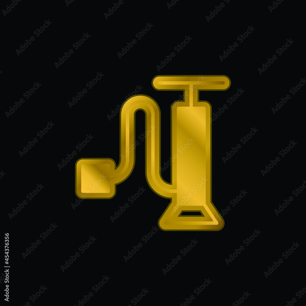 Air Pump gold plated metalic icon or logo vector Air Pump gold plated metalic icon or logo vector