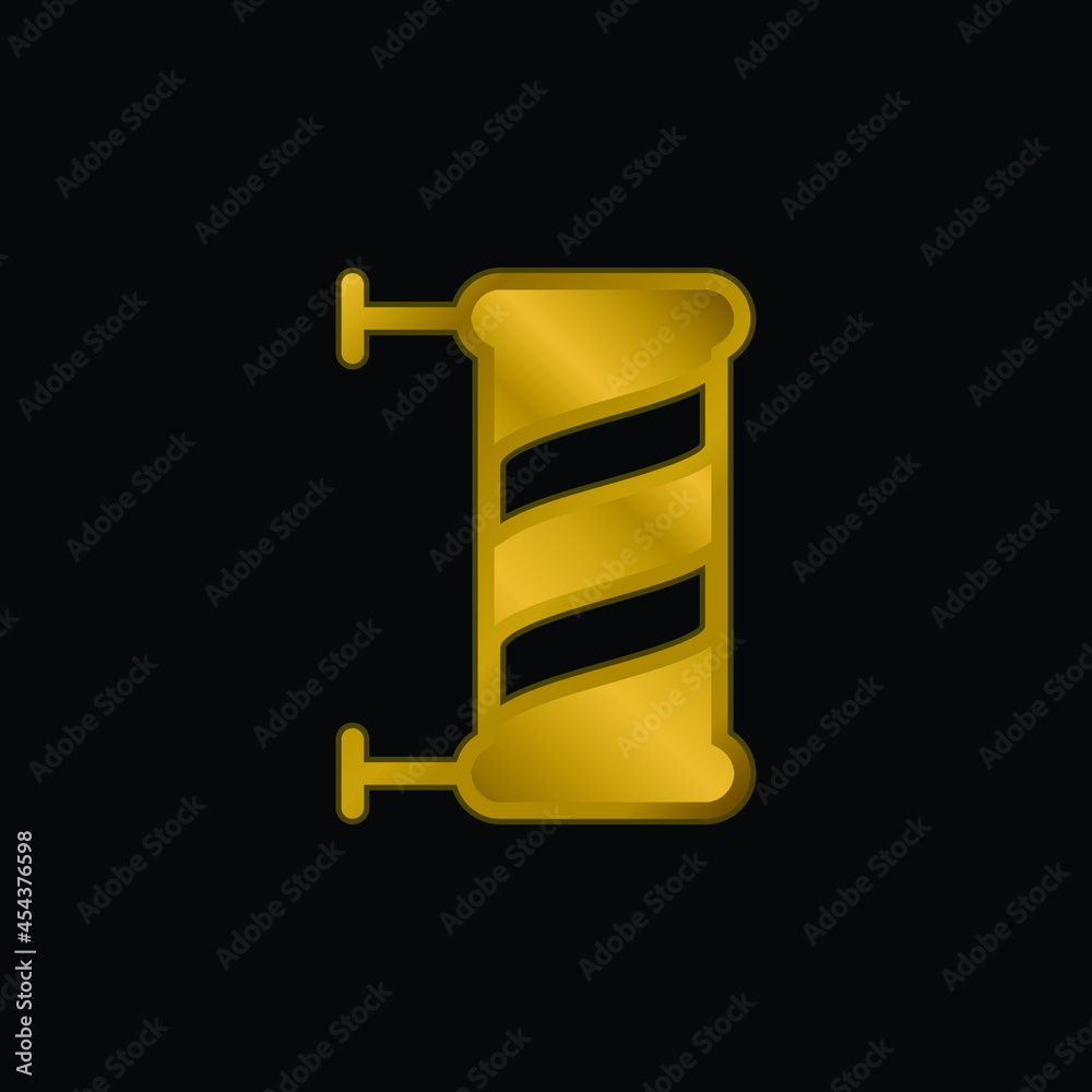 Barber gold plated metalic icon or logo vector Barber gold plated metalic icon or logo vector