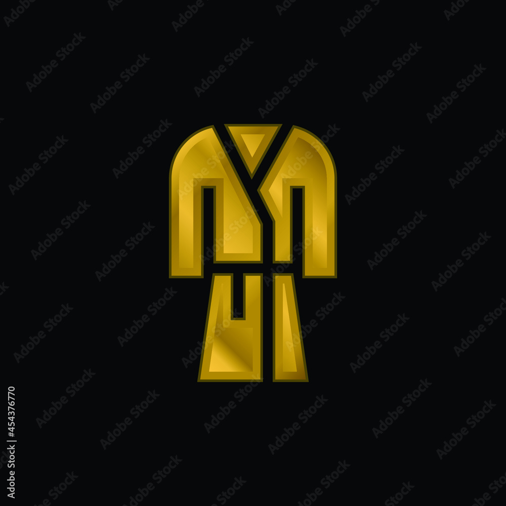 Fototapeta premium Bathrobe gold plated metalic icon or logo vector