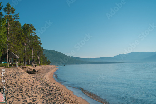 Picturesque view of Lake Baikal in southern Siberia, Russia. Baikal lake summer landscape view. © Quatrox Production