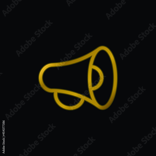 Announcement gold plated metalic icon or logo vector