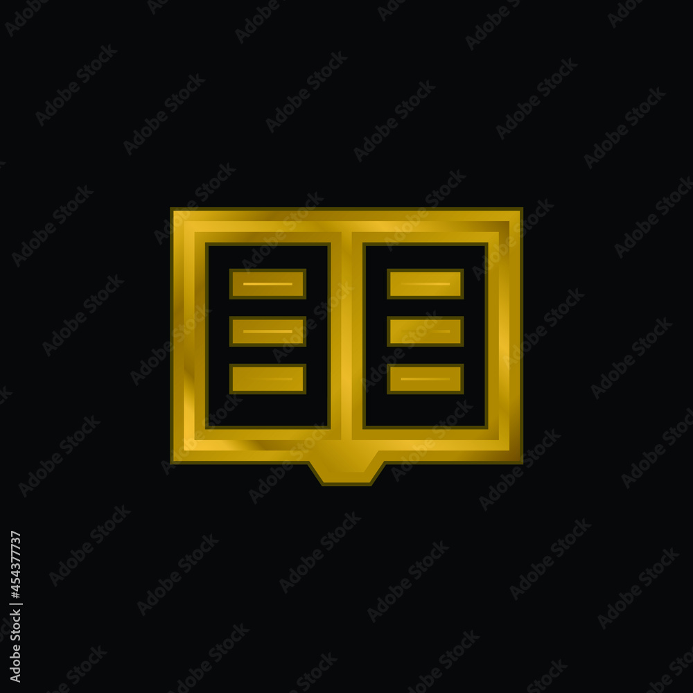 Book gold plated metalic icon or logo vector Book gold plated metalic icon or logo vector