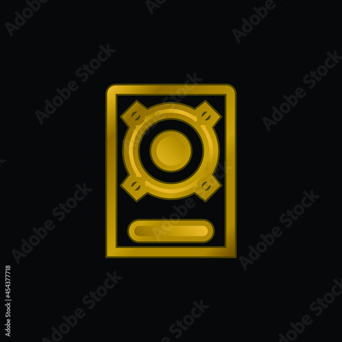Boombox Speaker gold plated metalic icon or logo vector