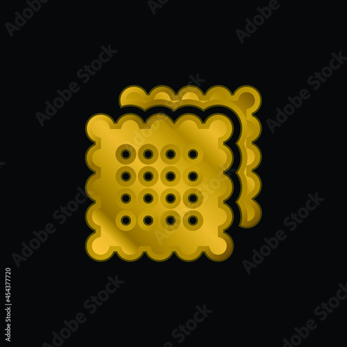 Biscuits gold plated metalic icon or logo vector