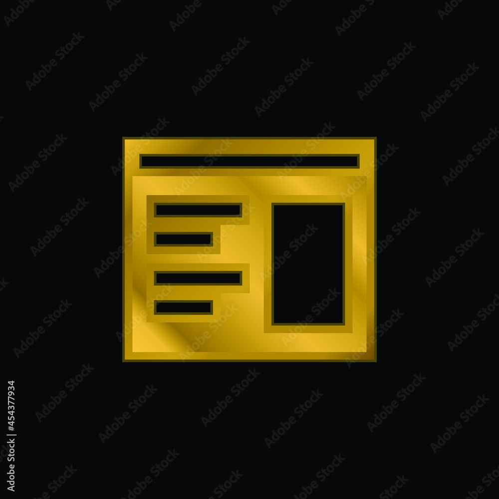 Blog gold plated metalic icon or logo vector Blog gold plated metalic icon or logo vector