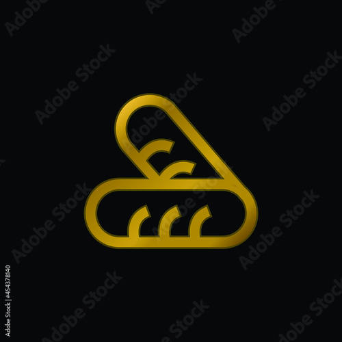Bread Couple gold plated metalic icon or logo vector
