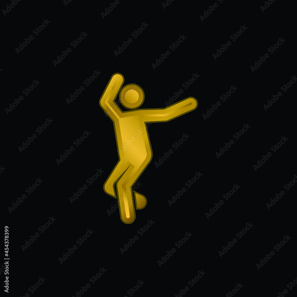 Breakdance gold plated metalic icon or logo vector Breakdance gold plated metalic icon or logo vector