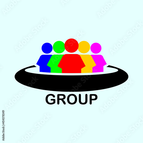 business icon illustration group of five and circle,a visual vector that complements your business