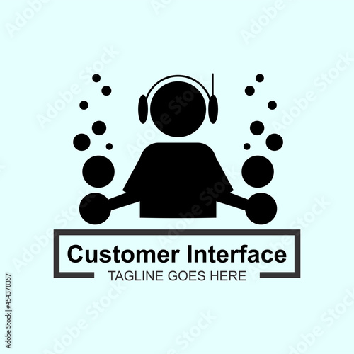 business icon illustration person and round icon shape customer interface, a visual vector that complements your business