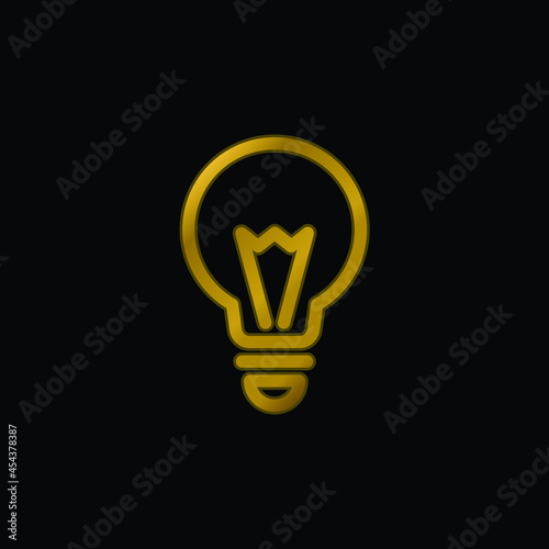Big Light gold plated metalic icon or logo vector