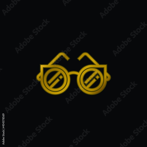 Accesory gold plated metalic icon or logo vector