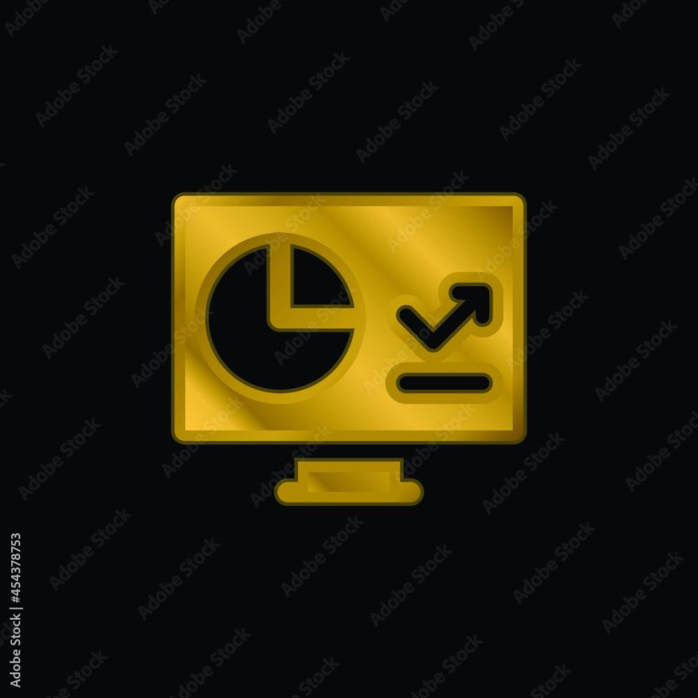 Augmented gold plated metalic icon or logo vector