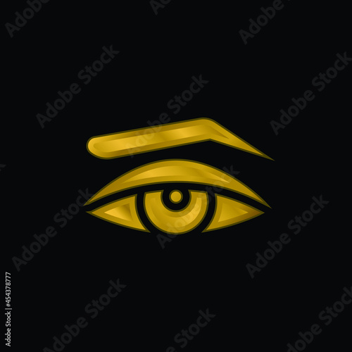 Appearance gold plated metalic icon or logo vector