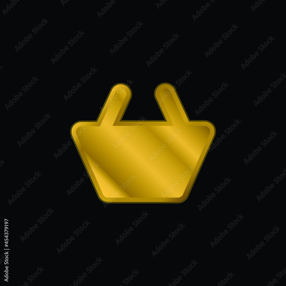 Basket Black Shape gold plated metalic icon or logo vector Basket Black Shape gold plated metalic icon or logo vector