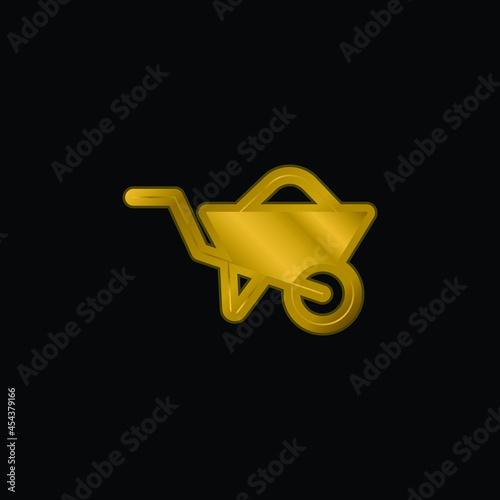 Barrow gold plated metalic icon or logo vector