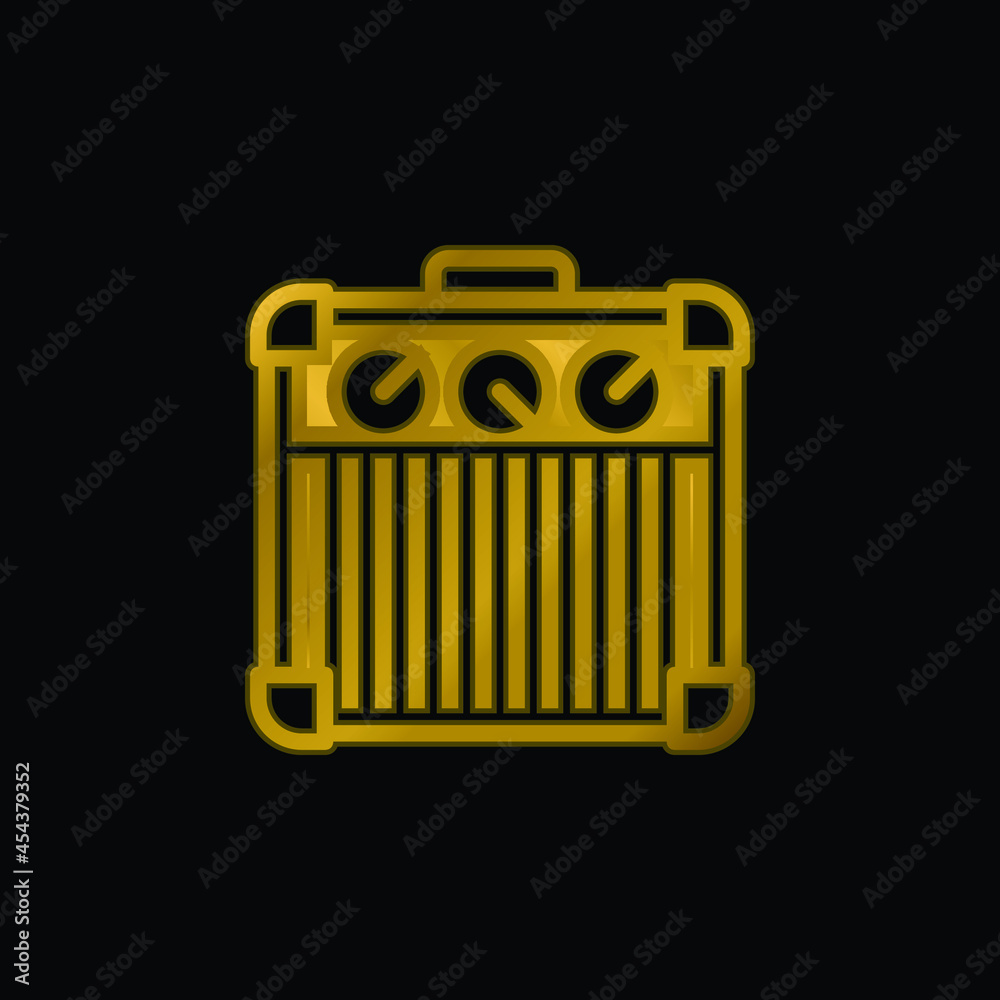 Amplifier gold plated metalic icon or logo vector Amplifier gold plated metalic icon or logo vector