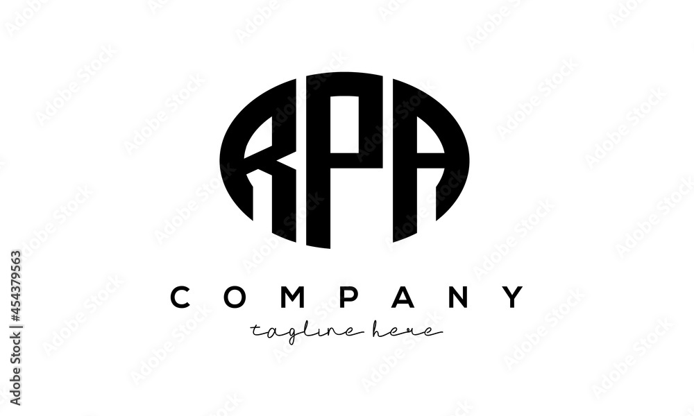 RPA three Letters creative circle logo design RPA three Letters creative circle logo design