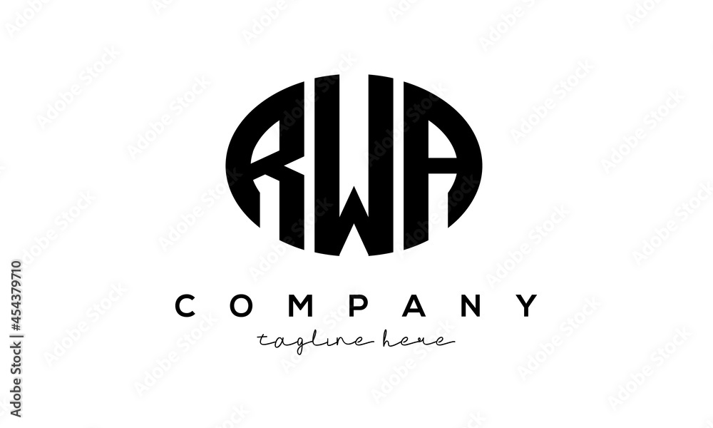 RWA three Letters creative circle logo design RWA three Letters creative circle logo design