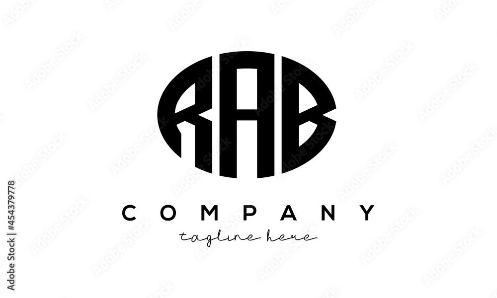 RAB three Letters creative circle logo design RAB three Letters creative circle logo design