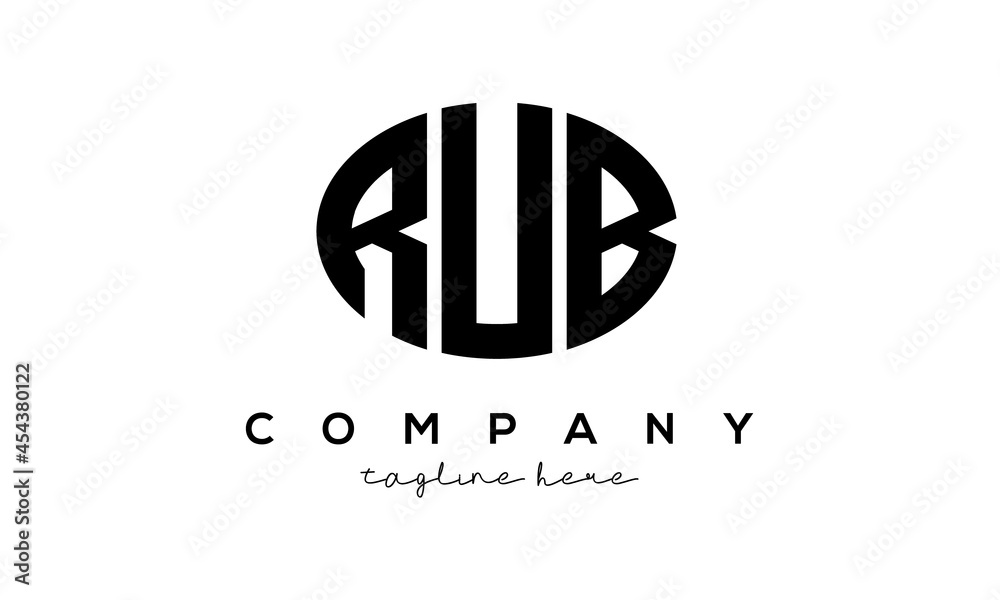 RUB three Letters creative circle logo design