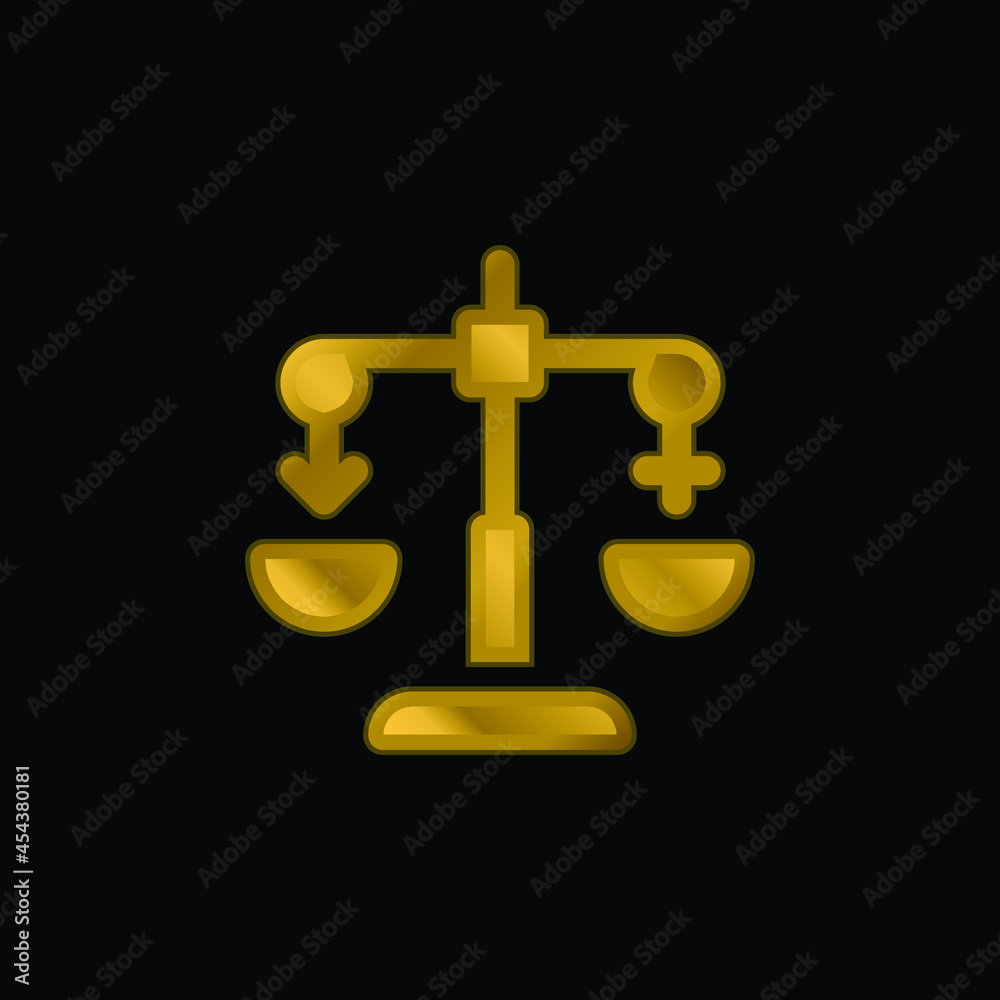 Balance gold plated metalic icon or logo vector Balance gold plated metalic icon or logo vector