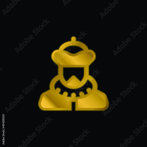 Baron gold plated metalic icon or logo vector