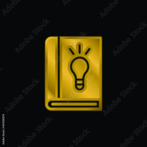 Book gold plated metalic icon or logo vector