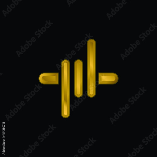 Bound gold plated metalic icon or logo vector